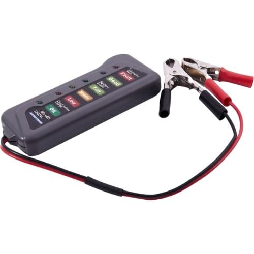 12V Car Battery & Alternator Tester - Test Battery Condition & Alternator Charging (LED indication)