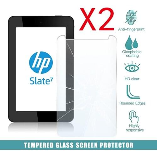 2Pcs Tablet Tempered Glass Screen Protector Cover for HP Slate 7 HD Eye Protection Anti-Screen Breakage Tempered Film