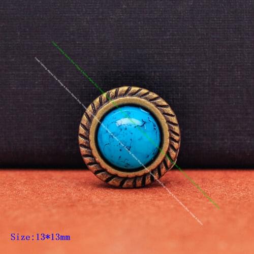 20pc 13mm Antique Brass Turquoise Rivet Stud Fasteners Concho Rivetback For Leathercraft Saddle Tack Bridle Belt Decor