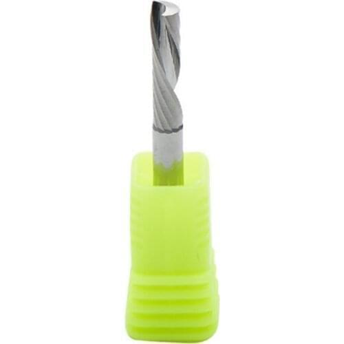 5Pcs 3.175X2X12MM Left Hand Single Flute Downcut Spiral Bits, High Efficiency Cutting Wood Acrylic Aluminum Plastic Plate