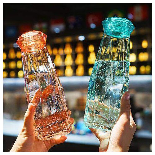 500ml Creativity Glass Water Bottle Portable Bottle Leakproof Travel Carrying for Drinkware Outdoor Student Cup