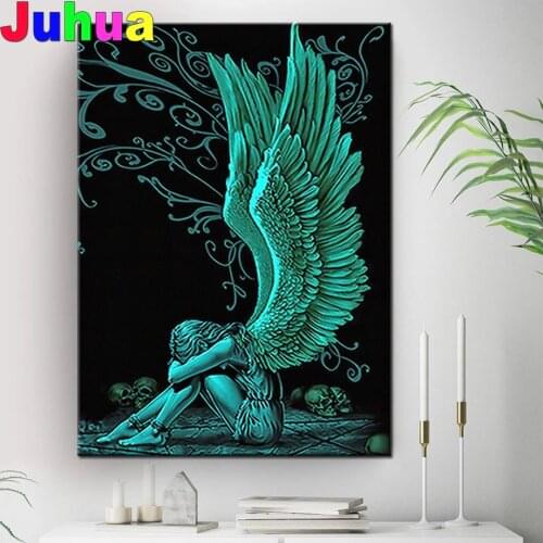 5D Diy diamond painting Angel Green wings Diamond Mosaic sale Rhinestone Embroidery cross stitch B852