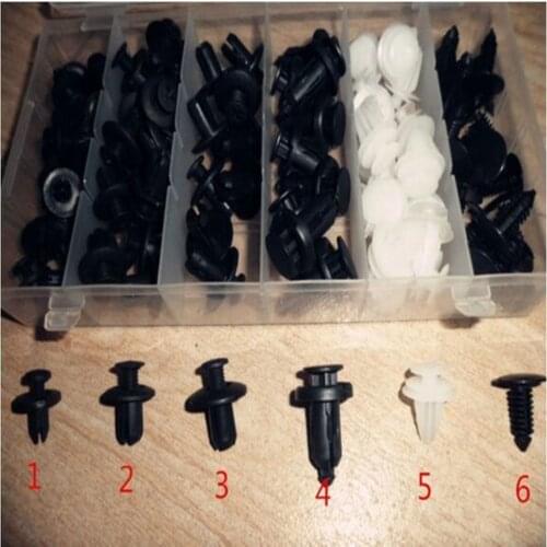 BBQ@FUKA Plastic 100pcs 6 Size Car Door Fender Repair Fastener Clip Rivets Push Fastener For Toyota Honda G-M Ford