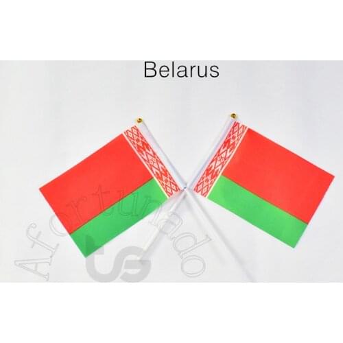 Belarus 14*21cm flag Banner hand waving National flag Home Decoration flag banner