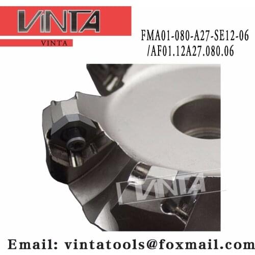 Free shipping FMA01-080-A27-SE12-06 Indexable milling cutter milling tools facing cutter Mached insert SEET12T3