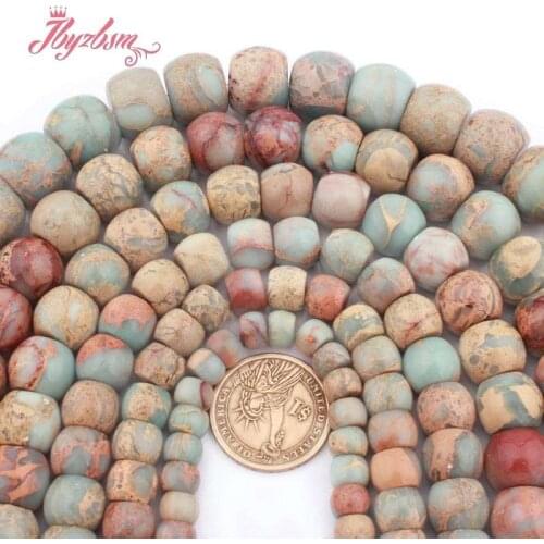 8x10.10x12.12x14.14x16mm Drum ShouShan Stone Beads Natural Stone Spacer Beads for DIY Women Jewelry Making Necklace Bracelet 15"