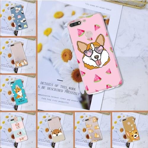 Back Cover For Huawei Honor 8X MAX 10 9 8 7 7S 7X 7A 7C Pro 7 8 9 10 Lite Silicone Kawaii DOG Cartoon Shiba Inu Phone Case