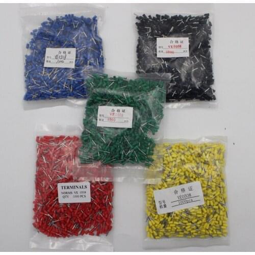 E0508 Tube insulating Insulated terminals 22AWG 0.5mm2 Cable Wire Connector VE0508 Insulating Crimp Terminal Connector E-series