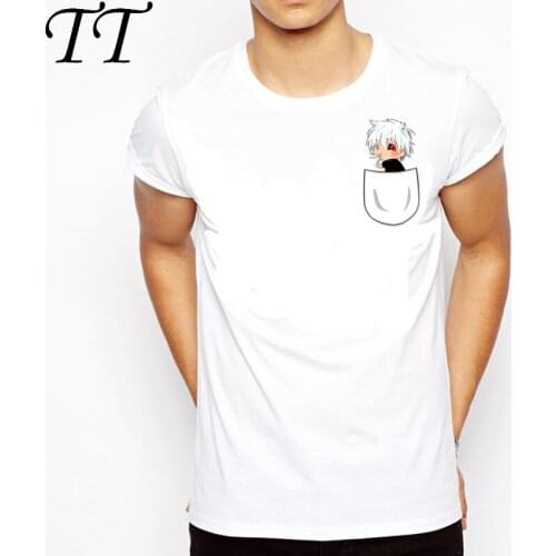 TOKYO GHOUL t shirt Men japanese anime T-Shirt male KANEKI KEN print t-shirt top Tee Clothes M8125