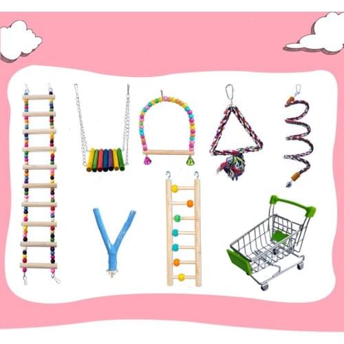 Toys for Parrot Birds Swing Rings Ladder Climbing Tiger Skin Peony Black Phoenix Bite Blimbing Birdcage Ladder