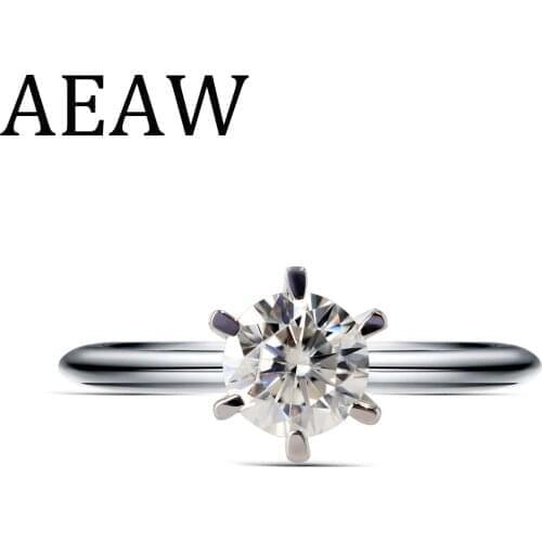 Sterling Silver 925 1ct EF Moissanite Rings For Women Solitaire Engagement Wedding Trendy Fine Jewelry Elegant unique Gift Ring