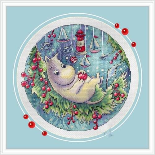 Sky blue cow DIY Cross Stitch Kit Packages Counted Cross-Stitching Kits New Pattern NOT PRINTED Cross stich Painting Set