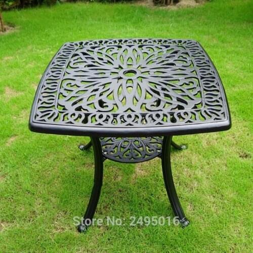 62x62cm square Cast aluminum coffee table for garden leisure Outdoor furniture used for years