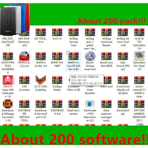 Hot ! 200 Pack ECU Tuning Softwares 200 in 1 MEGA Pack Chip Tuning Ecu software Egr Remover Dpf Remover Adblue Remover And More