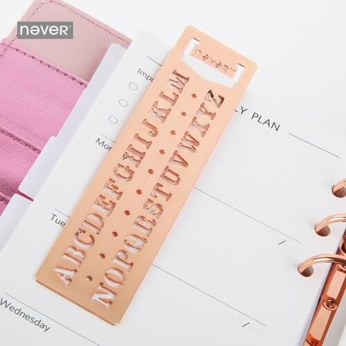 NEVER Rose Gold Template ruler Planner Accessories Stainless Steel Stencils Ruler journal Graffiti Drawing TOOL Gift Stationery