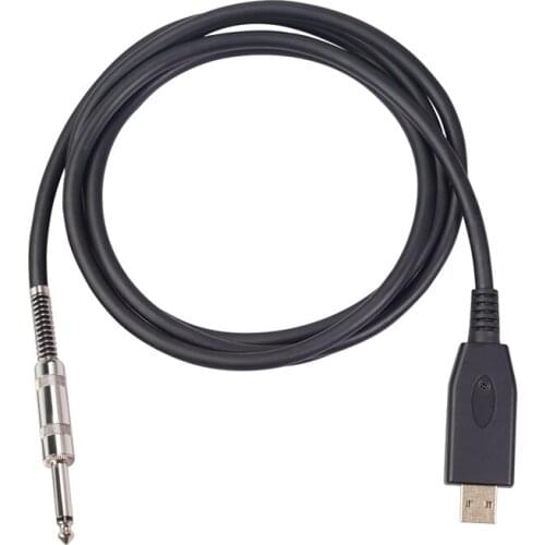 USB to 6.35mm (1/4Inch) Mono Electric Guitar Black Recording Cable High Quality Microphone Tuning Cable 2 Meters
