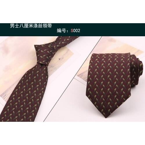 Mens work to work annual meeting wedding casual business 8cm striped black navy blue hand tie male