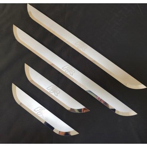 4x Stainless Steel Door Sill Scuff Plate Stickers Welcome Pedal Guard For SEAT LEON ARONA ATECA IBIZA FR Car Styling Accessories