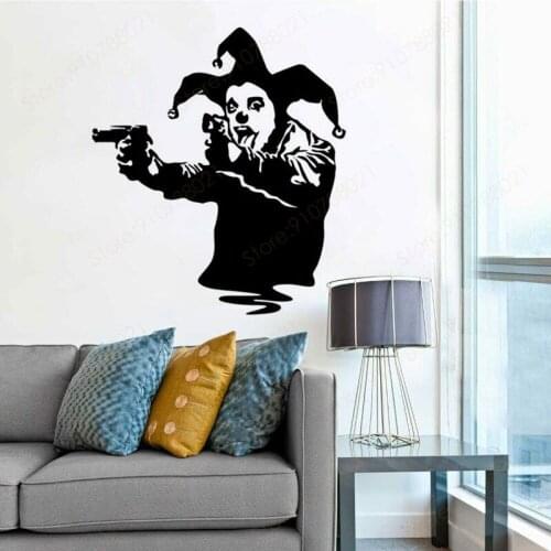 Banksy Clown Stick Up Street Wall Sticker Vinyl Home Decor Room Bedroom Design Decals Houseware Removable Mural Wallpaper S361