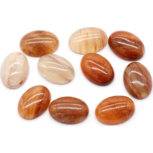 Natural Quartz Convex Oval Gemstone Beaded Ring Semi-precious Stone Multi-size Gemstone 2pcs/batch