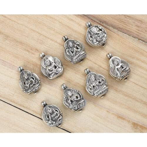 Nepalese Handmade Gawu Silver Ornament S925 Pure Pendant Necklace