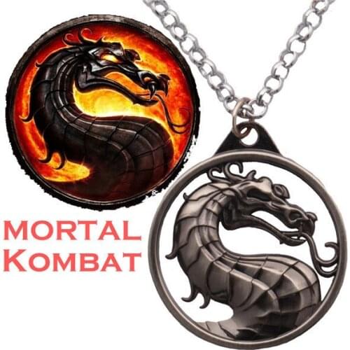 New Arrival Game Mortal Kombat Necklace 2015 High Quality Alloy Dragon Chain Necklace For Men Gifts