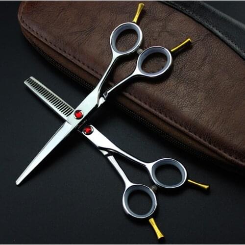 Professional Japan 440c 5.5 '' silver hair scissors haircut scissor thinning barber makas cutting shears hairdresser scissors