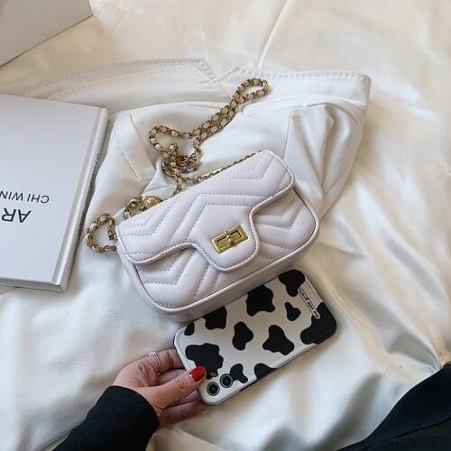 Luxury brand handbags Color Solid Leather Crossbody Bags For Women 2021 Luxury Chain Shoulder Messenger Bag Lady Handbags Purses