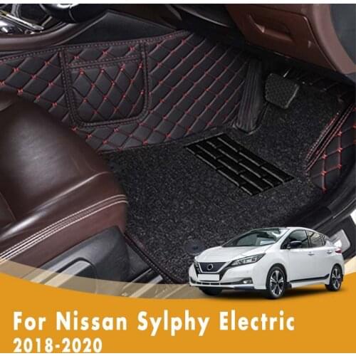 RHD Luxury Double Layer Wire Loop Carpets Car Floor Mats For Nissan Sylphy Electric 2020 2019 2018 Accessory Styling Waterproof