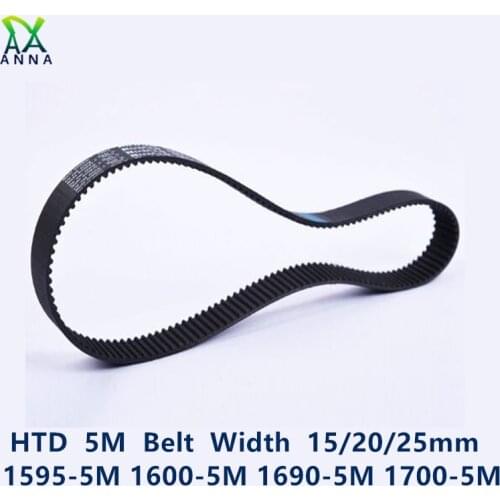 HTD 5M synchronous Timing belt C=1595/1600/1690/1700 width 15/20/25mm Teeth 319 320 338 340 HTD5M 1595-5M 1600-5M 1690-5 1700-5M