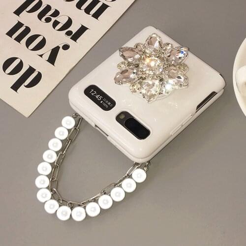 For Samsung Galaxy zflip mobile phone chain rope protective case f7070 folding 5g luxury female f7000