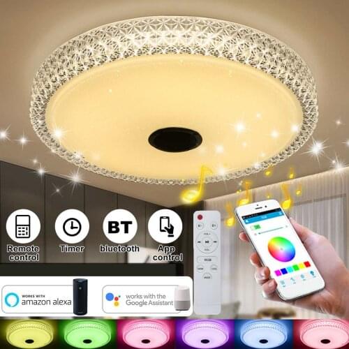 40CM 200W Wifi RGB LED Ceiling Lights APP Remote bluetooth Music Light Home Smart Ceiling Lamp Support alexa go/google /tmall El