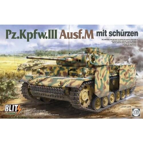 TAKOM 8002 1/35 Pz.Kpfw.III Ausf.M mit schurzen &H350008 German PANZER III Ausf.m Detail UP Set Advanced