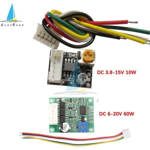 DC 3.8-15V 10W DC 6-20V 60W BLDC Three Phase DC Brushless No Hall Motor Driver Board Motor Controller Module