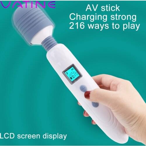 VATINE 36 Speed Magic Wand Heated G Spot Vibrator Clitoris Stimulate LCD AV Stick Vibrator Female Masturbation Massager
