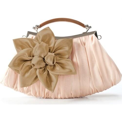 Womens Flower Prom Party Evening Handbag Clutch Bag Wedding Satin Package New