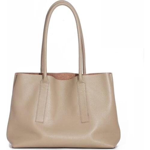 Women Large Capacity New Composite Bags Genuine Leather Female Casual Shoulder Handbags Ladies Luxury Designer Commute Totes