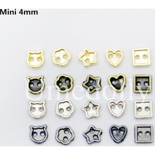 20/50/100PCS Mini Metal Buttons 4mm Gold Silver Bronze Gun Color Buttons Doll Clothes Buttons for DIY Barbi Blyth Doll Clothing