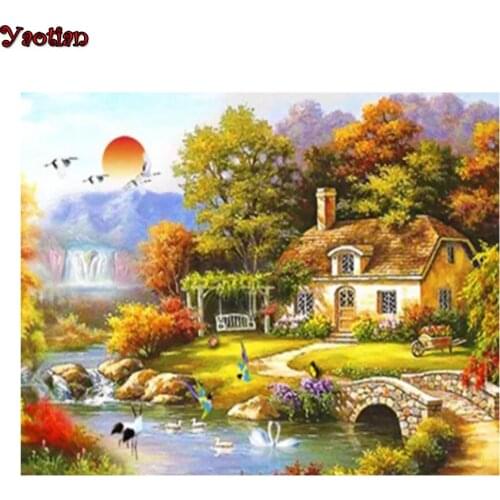5D Diamond Painting Landscape Diamond Embroidery Natural Scenery DIY Diamond Mosaic Rhinestone Full Drill Square Home Decor Gift