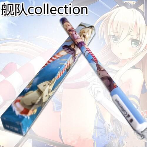 6pcs Japanese anime Cute creative Collection ship girl black Gel pen signing pen Anime around Each is individually packaged