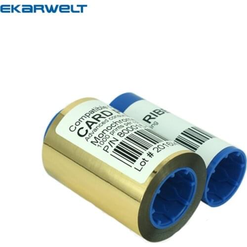 800015-106 Gold Monochrome Ribbon For Zebra iSeries ID Card Printer 1000 Prints P310i P430i P330i p420i p520i