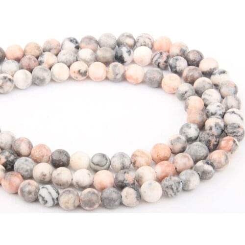 Natural Stone Beads Pink Zebra Stone Round for Jewelry Making Beadwork DIY Bracelet Necklace 4/6/8/10/12mm