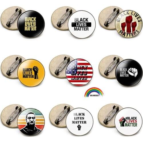 Black Lives Matter Button Brooches Pin Badge Tinplate Brooches Jewelry I Can't Breathe George Floyd