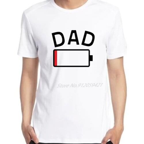 Dad Empty Power Battery Print graphic Breathable Oversized Tee male Short Sleeve Tee Top Streetwear Harajuku Men clothing