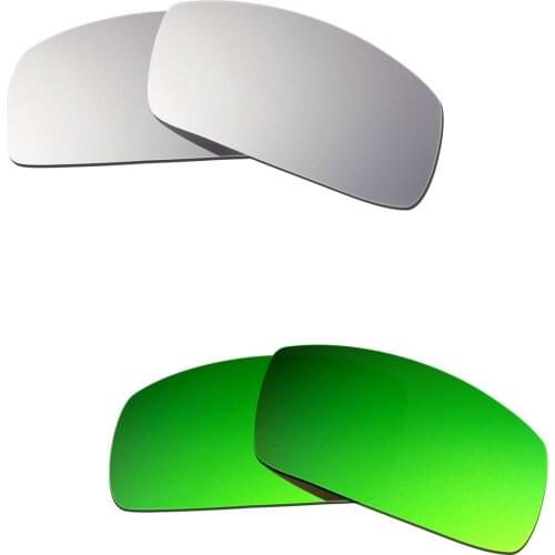HKUCO For Canteen (2006) Sunglasses Polarized Replacement Lenses 2 Pairs Silver & Green