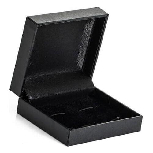 100pcs/lot Classic Cufflink Box 78x68x28mm Black Cuff Links Packing Holder Storage Carring Cases Jewelry Boxes Wholesale