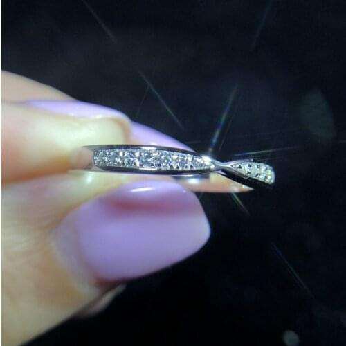9K White Gold Deputy ring DF color Moissanite ring Lab diamond party jewelry Wedding Anniversary Tail ring