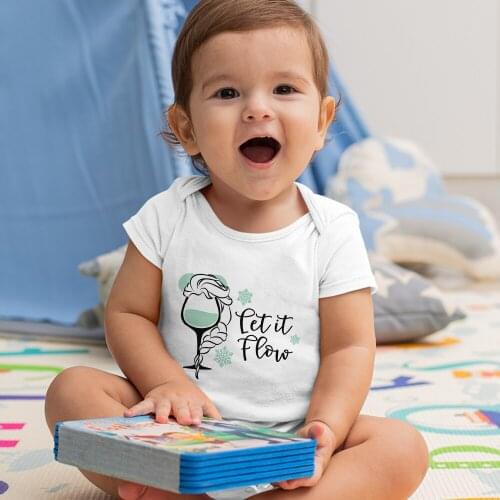 Disney Infant Jumpsuit Kawaii Harajuku Wine Glass Princess O-Neck Dropship Letters Printing White Baby Girl Boy Bodysuits 0-24M