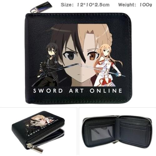 Anime Sword Art Online Wallet Cartoon Cute Kirito Asuna Coin Purse Pu Card Bag Fancy Gift