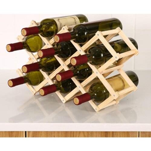 Creative Folding Red Wine Rack Wooden Durable Grape Liquor Holder Home Supply Red Wine Rack
